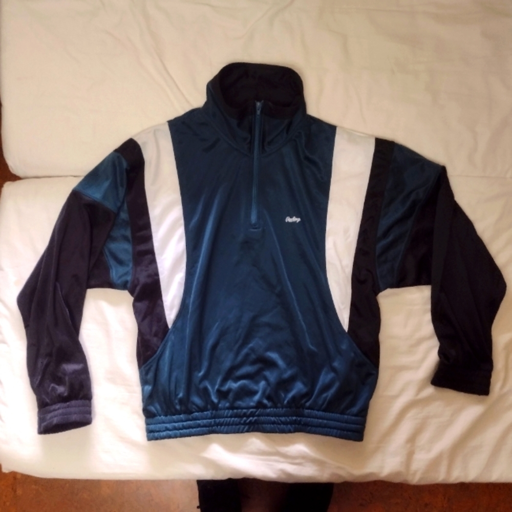 Vintage VTG Early 80s Rawlings Track Jacket Sport Warmup Jersey
